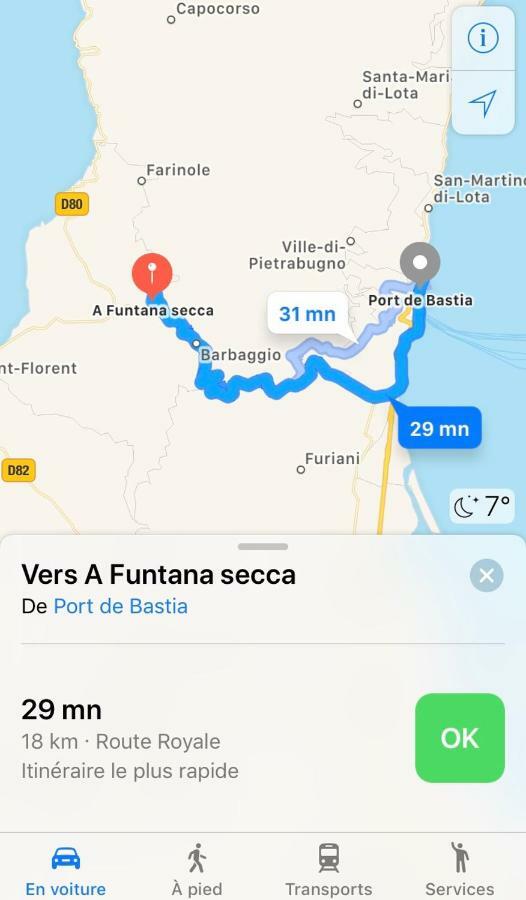 Апартаменты A Funtana Secca Патримонио Экстерьер фото